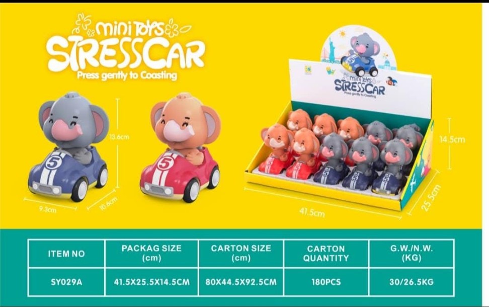 Jumbo Elephant Stress Relief Car