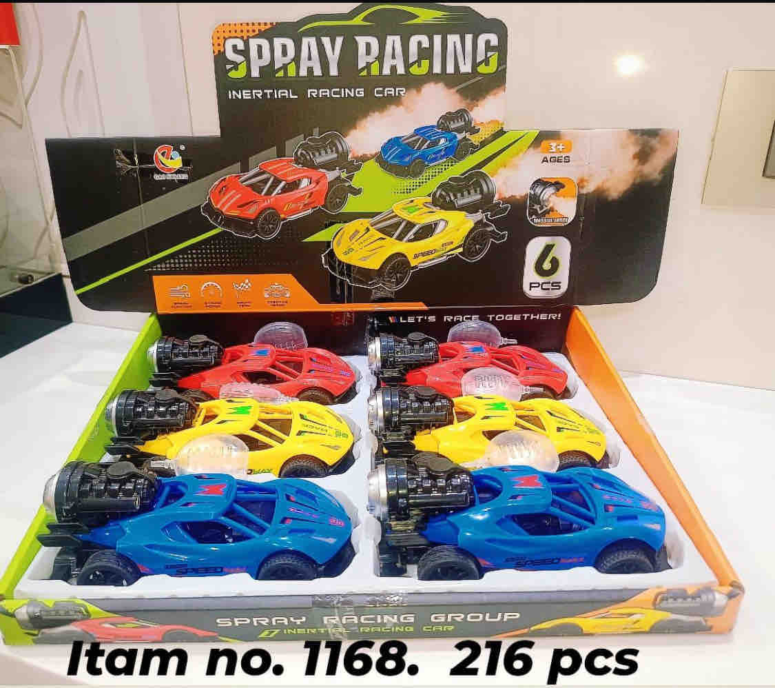 TurboSpray Racers: Inertial Speed Machine Set – 6 Vibrant Cars for Endless Fun