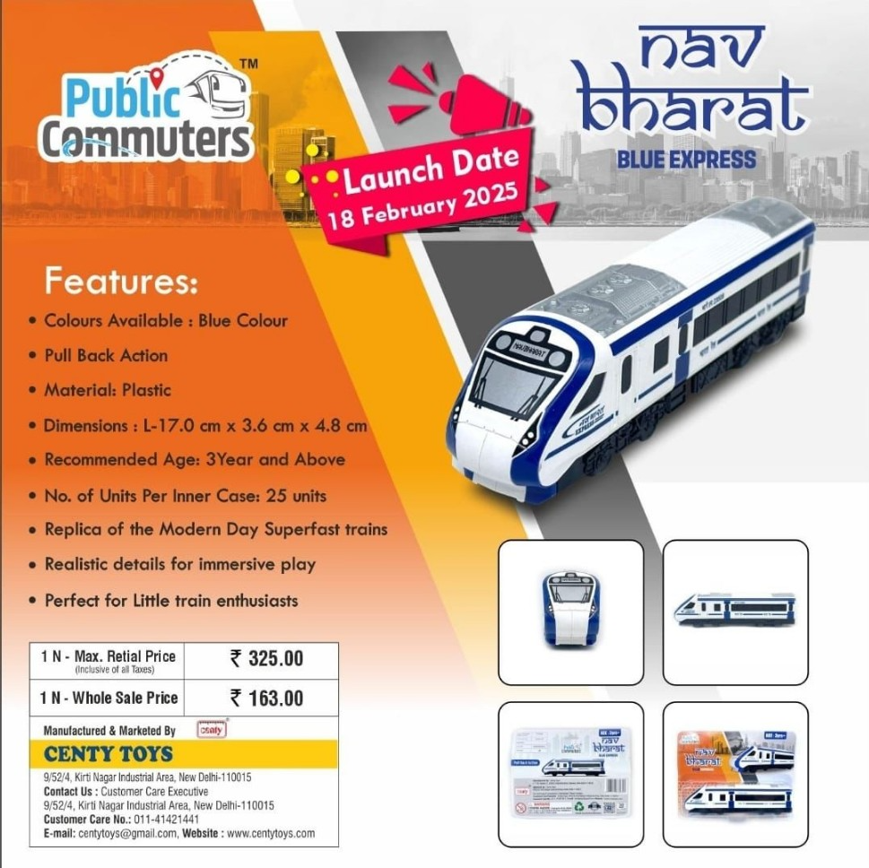 Nav Bharat Blue Express Toy Train – Realistic Miniature Fun