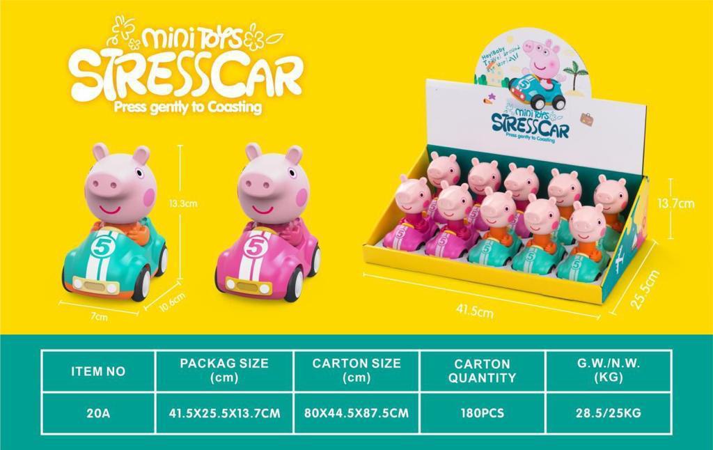 midiDiss STRESSCAR – 41.5cm Press-to-Coast Toy Car with Smooth Glide Action