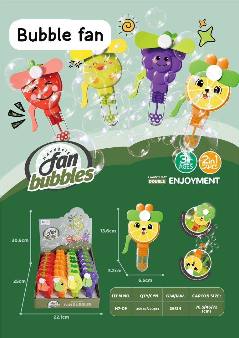 Bubble Fan Toy – 2-in-1 Blowing Bubbles & Cooling Fan (13.6cm) – Double the Fun for Kids!