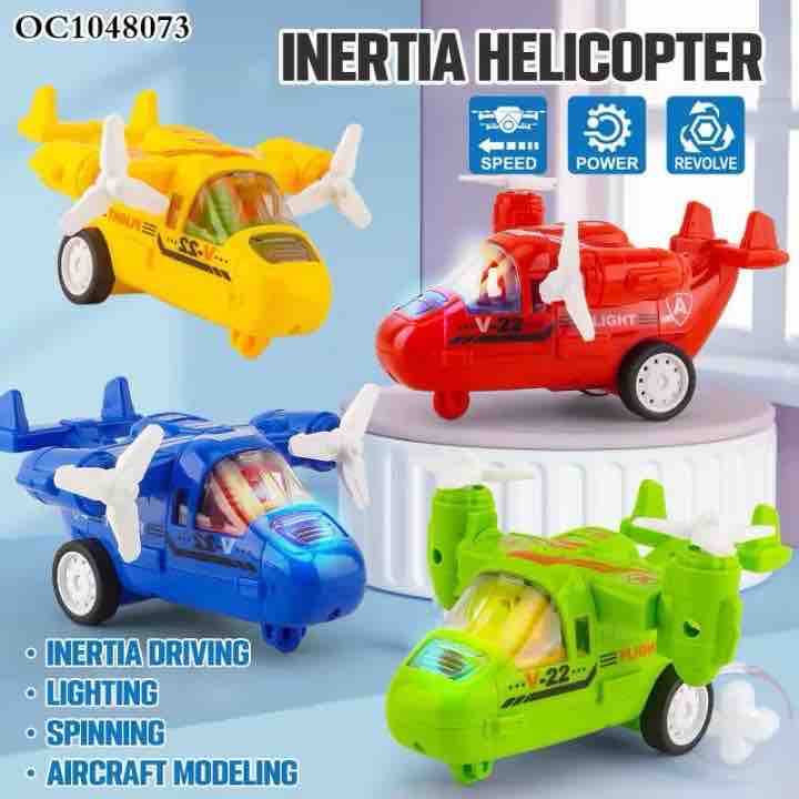 Inertia Helicopter Toy – Speed Power Revolving Aircraft with Lights & Spinning Action