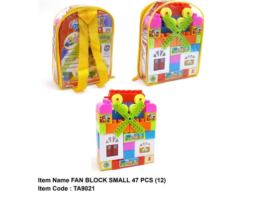 Fan Block Small Building Set – 47 Pcs | Colorful Toy with Spinning Fan Feature (TA9021)"