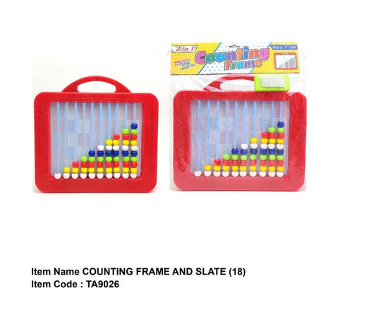 "2-in-1 Counting Frame and Slate for Kids - Educational Abacus Toy (18 Pcs) | Item Code: TA9026"