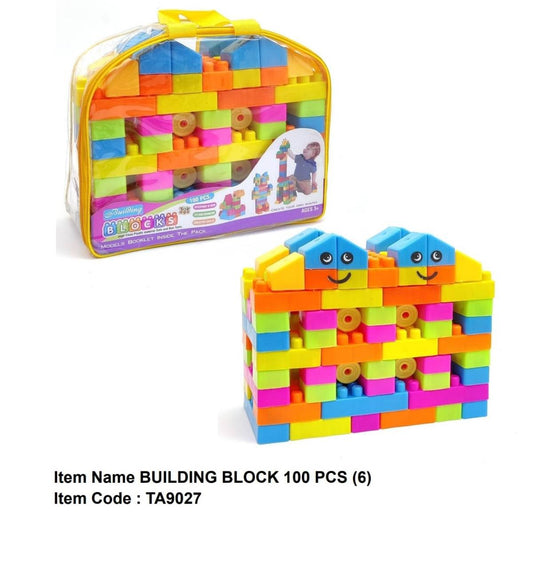 Colorful Building Blocks Set for Kids - 100 Pcs | Educational Construction Toy with Carry Bag (