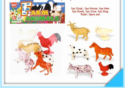 6 PCS MINI FARM ANIMAL SET