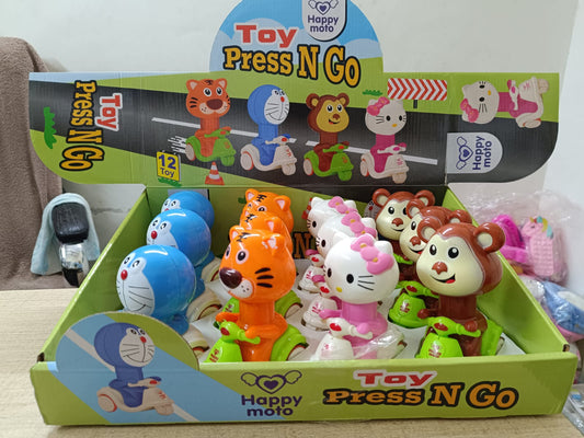 Happy Moto Animal Riders – Press 'N Go Scooter Friends (12-Piece Set)