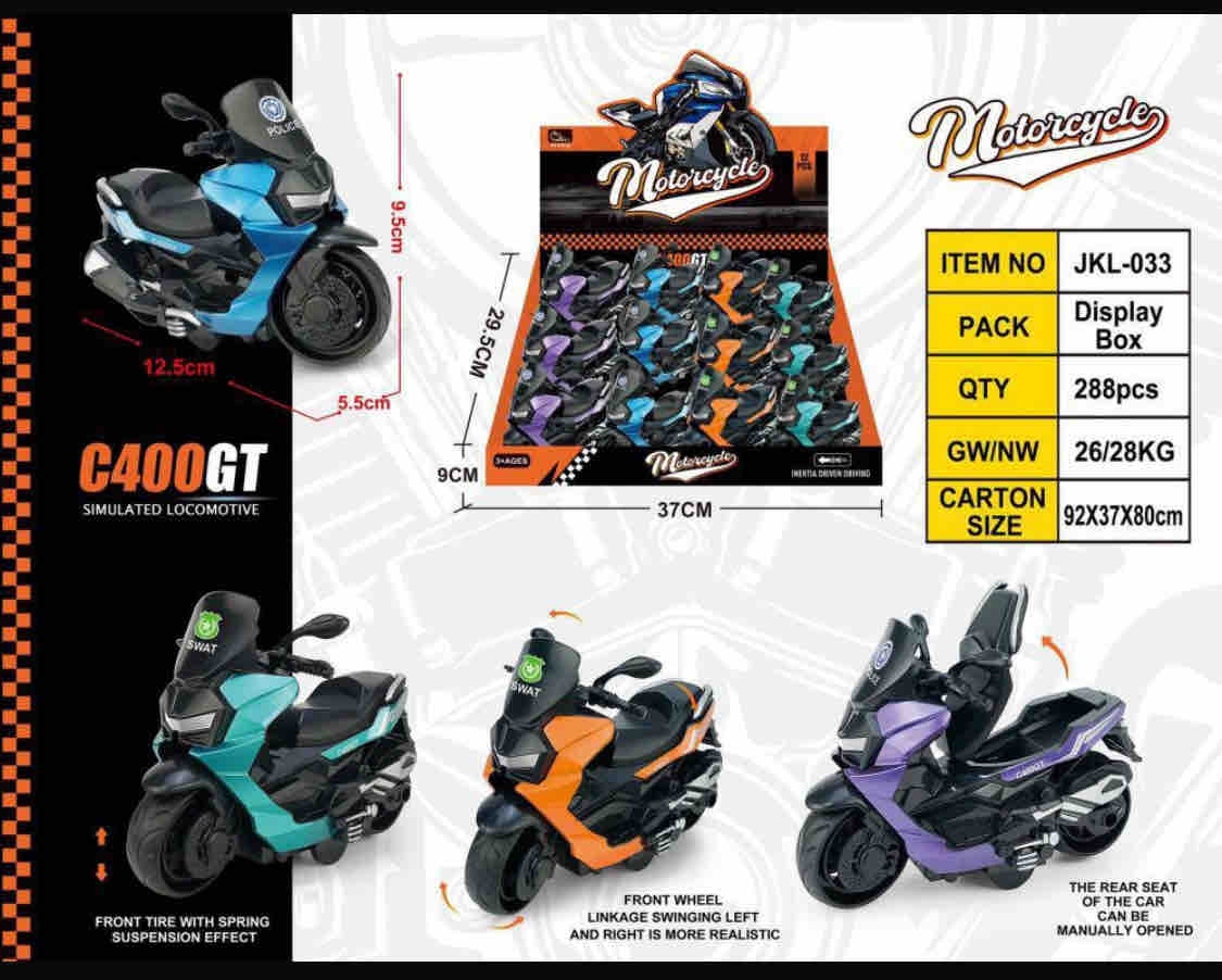 C400GT Police & SWAT Simulated Motorcycle Toy Set – 288 Pieces Display Pack