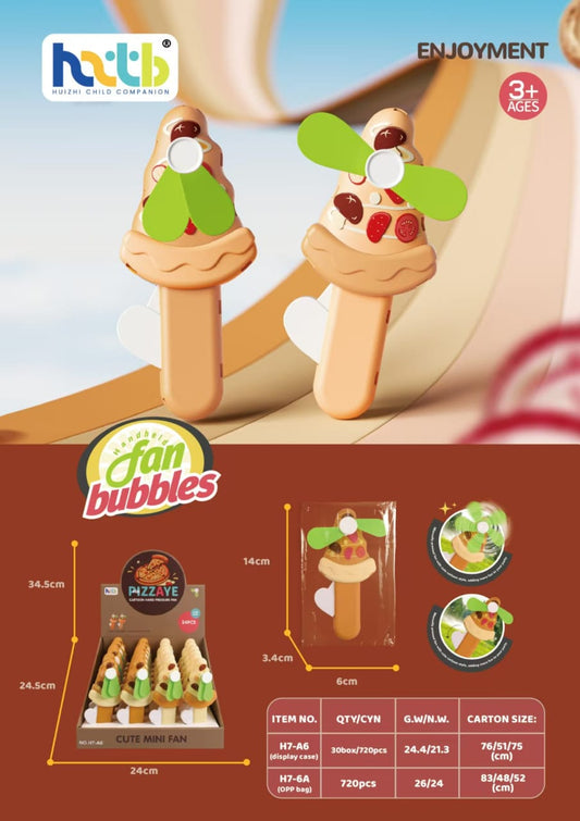 PizzaPop SwirlFan – Tasty Slice-Inspired Handheld Fan