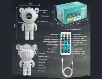 StarBeam projector light – astronaut galaxy night lamp with Bluetooth speaker, perfect for kids and adults; available at a low price from good online toy stores like Super Zeb Toys, one of the best websites to buy toys and centy toys online.