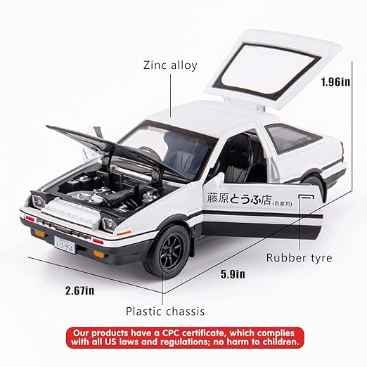 TOYOTA TRUENO AE86 model toy car, mini toy car for kids with detailed design, available at online toy stores, offering low price toys online and the best websites to buy toys. Perfect for play and collection from the best online toy store.